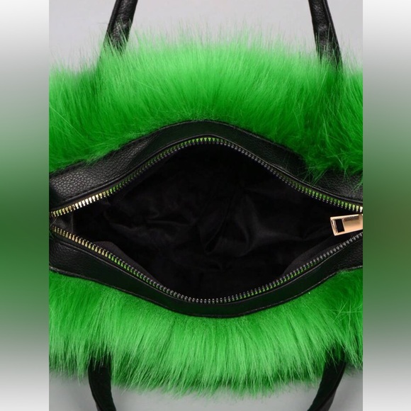 Faux Fur Trim Hand Clutch Bag - Picture 4 of 5